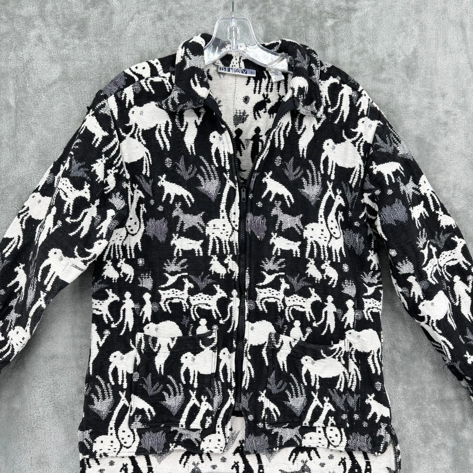 Bravo Jacket Womens Medium Safari Bohemian Button Woven Casual Pockets Western - Image 3 of 4