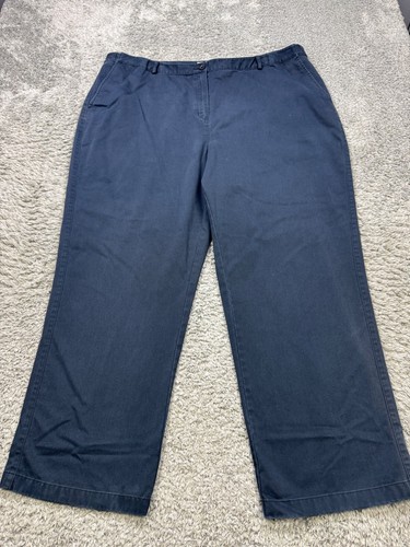 LL Bean Hose Damen 22W schwarz Twill Classic Fit hoher Bund Outdoor Wandern Chino