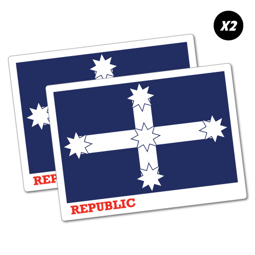 2X EUREKA REPUBLIC FLAGS Sticker Aussie Car Flag 4x4 Funny Ute CFMEU ...