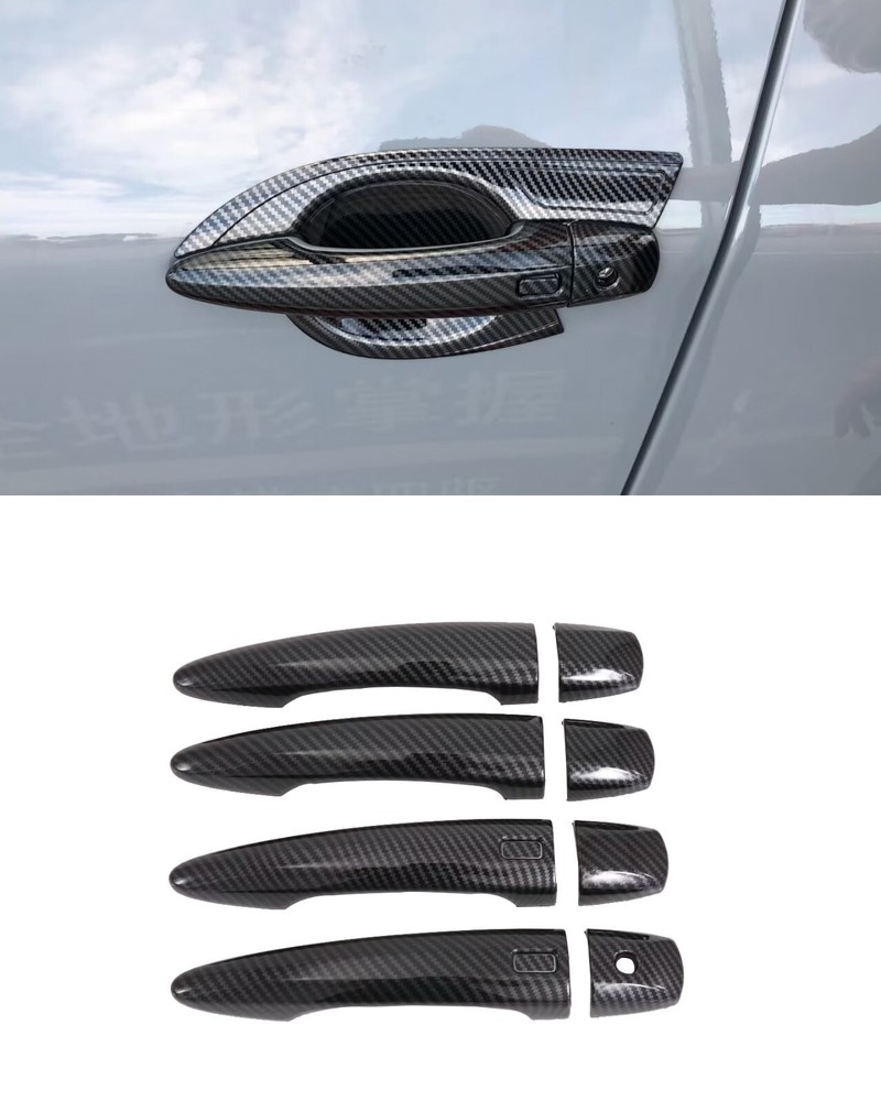 Carbon Fiber Side Door Handle Covers Trim For Nissan 2023 Qashqai Accessories