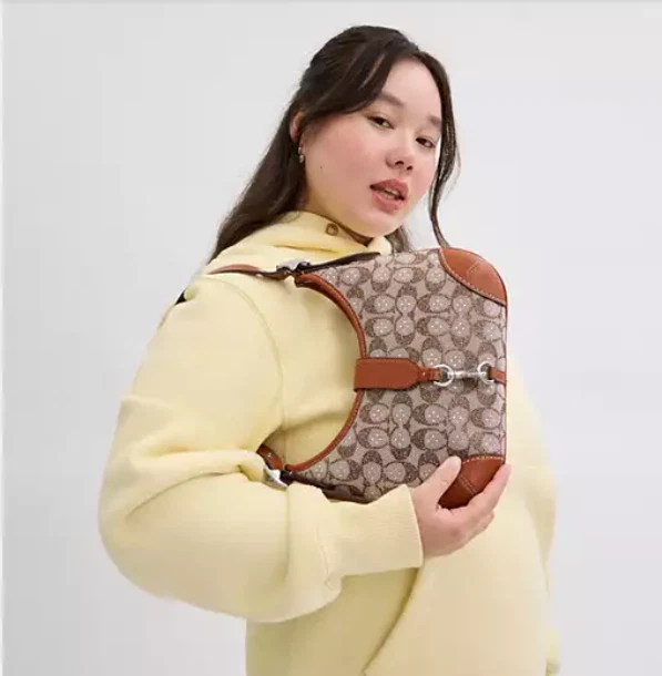 Coach Hamptons Hobo Bag in cristallo firmato jacquard CW654 confezione regalo gratuita nuova con etichette