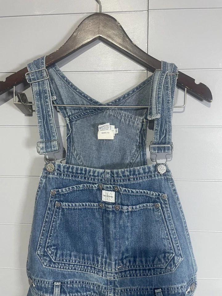 Mono vaquero vintage Calvin Klein para mujer mediano denim holgado años 90 Y2K ropa de trabajo Foto 2 de 4
