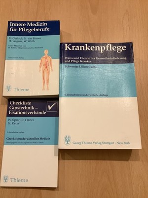 Bücher für die Pflegeberufe -Krankenpflege ,Innere Medizin , Gips und Fixation