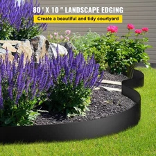 New Landscape Edging, 10 inch Depth 80 ft Total Length, Recycled HDPE Coiled T