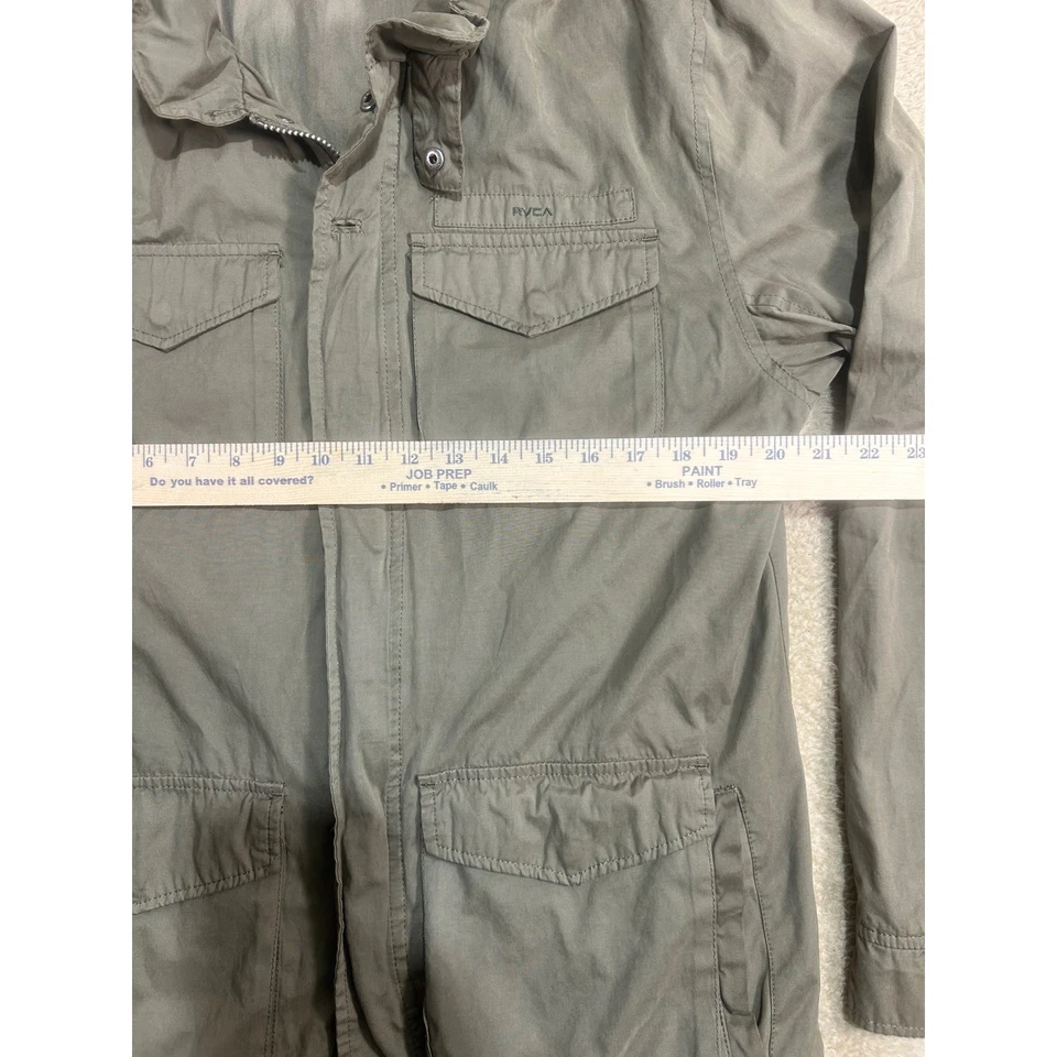 RVCA Utility Jacket Mens Large Green Military Hooded Field Coat - Image 4 of 4