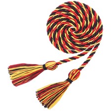 2025 Graduation Honor Cord 67 Inch Long Red Black Gold Braided Tassels