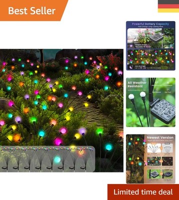 Firefly Solarbetriebene Gartenleuchten   8 Farbwechselnde LEDs für kreative G...