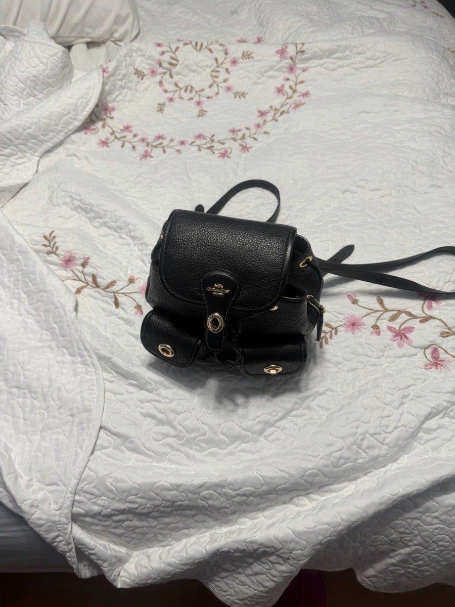 Coach Campus Backpack With Patchwork Leather Black & Ivory Turnlock Pocket Coach Turn Lock Backpack Bags & Handbags for Women for sale  main image 3