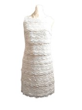 White House Black Market Lace Crochet Dress Sz 4 Wedding Party Prom Formal Glam