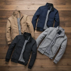 Hommes Slim Fit Bomber Jacket Casual léger Zip Baseball Manteau