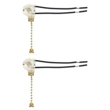 2 Pcs Bathroom Pull Cord Light Switch Silent Pull Chain Light Fixture Lamp Parts