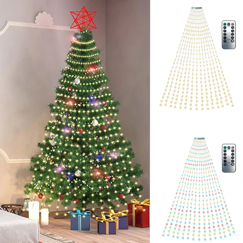USB 2M 320 Led Waterfall Light Christmas Xmas Tree Hanging Fairy String Lights - Image 2 of 4