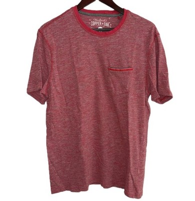 Copper & Oak T-Shirt Short Sleeve Men s T-Shirt Size: Large, Pocket, Red