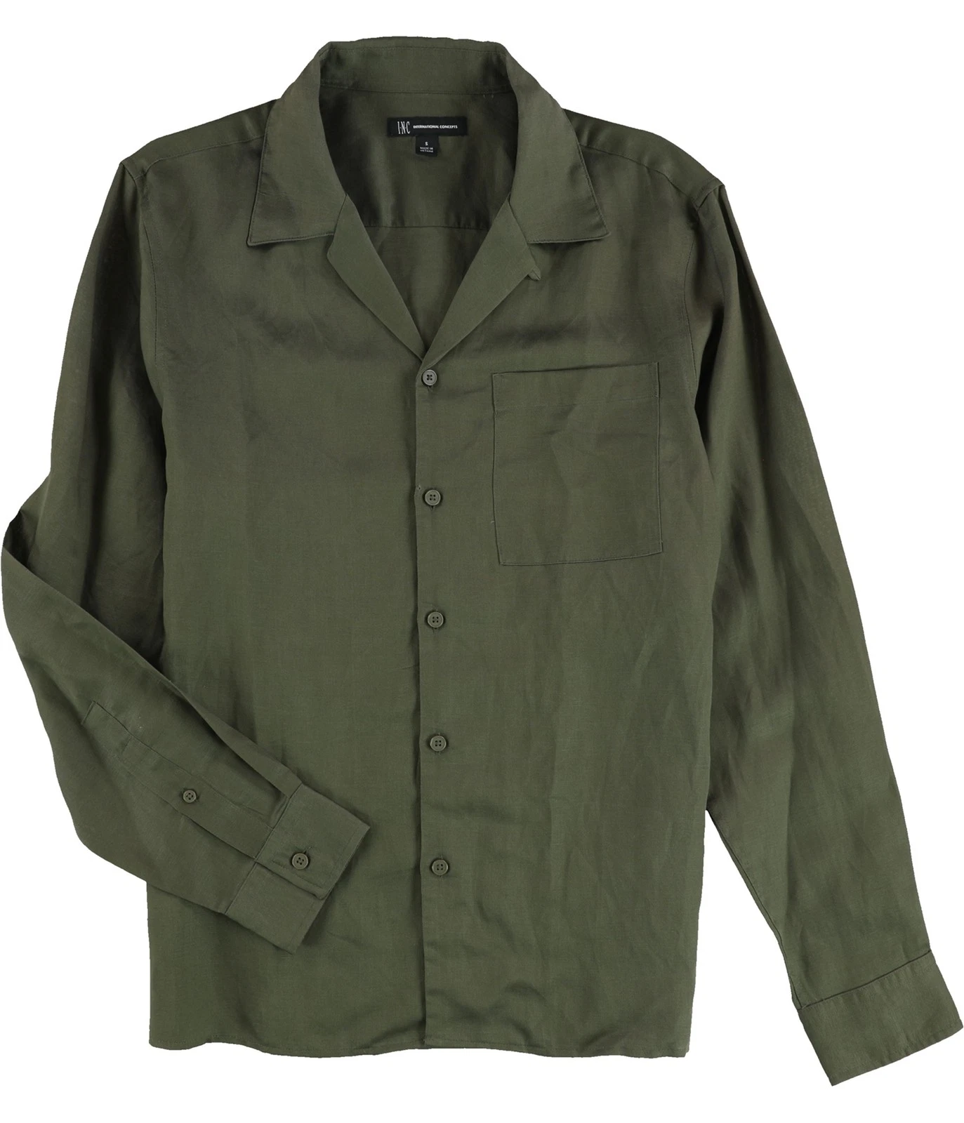 I.N.C Mens Linen Button Up Shirt, green, M Neck
Opens in a new window or tab