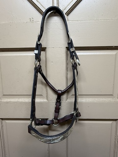 Tory western silver Show halter Showmanship Leather Horse Size