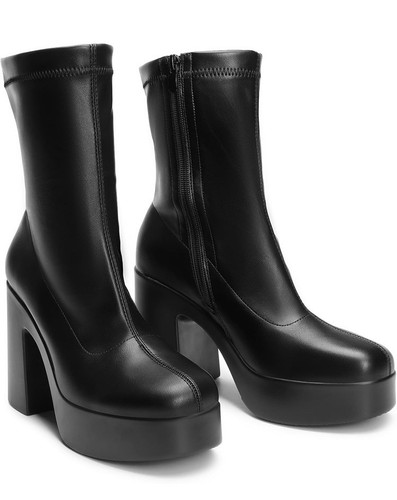 DREAM PAIRS Women's Platform Gogo Ankle Boots High Chunky Block Heel ...