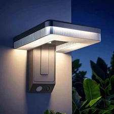 Outdoor Solar Powered Wall PIR Motion Sensor Light Flood Garden Security Lamp