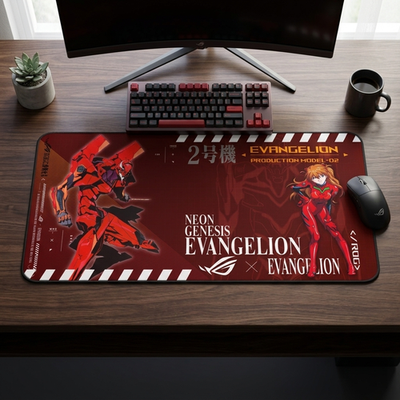 Premium Evangelion Eva 02, Desk Mat, Anime Mouse Pad, Gaming Desk