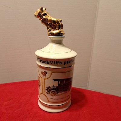 VINTAGE 1975 MACK TRUCK BULLDOG WILD TURKEY WHISKY DECANTER 75TH ANNIVERSARY