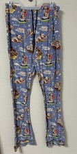 Nick Nora Pajama Pants S Stretchy Blue Puppy Bubble Bath Time Sleepwear Knit