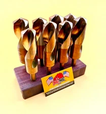 8 Pc Jumbo Silver & Deming Cobalt M42 Set  1-1/16 to 1-1/2" Drill Hog® Warranty