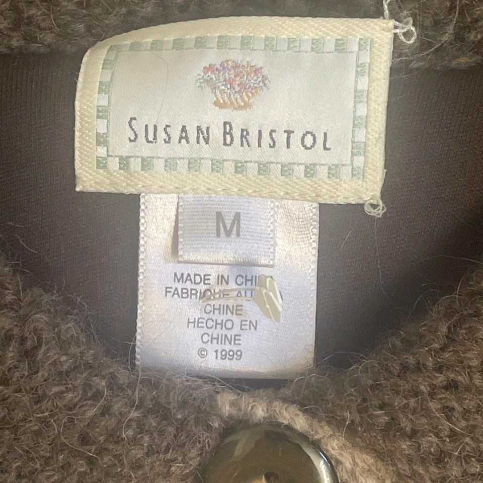 Vintage Susan Bristol Cardigan Sweater Cable Knit Mohair Wool Fully Lined Sz Md - Image 3 of 4