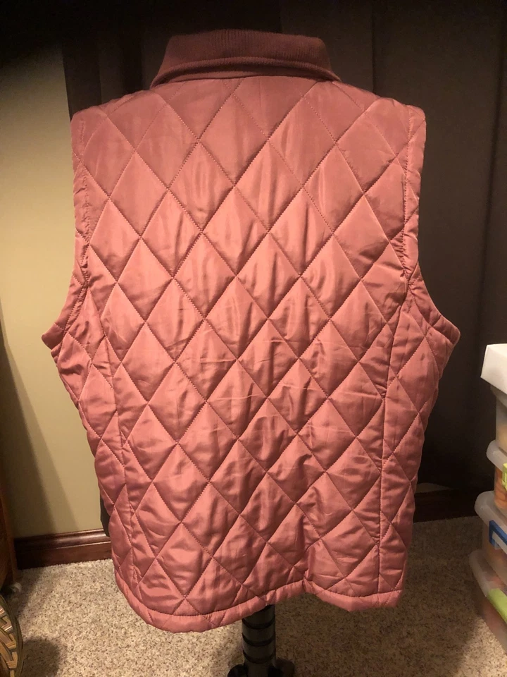 Chaleco CJ Banks Mujer Malva Diamante Acolchado/Acanalado Cremallera Frontal Talla 3X Excelente Foto 3 de 4