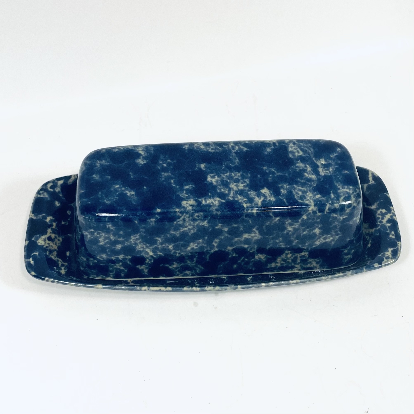 Bennington Pottery Agate Cobalt Blue Covered Butter Dish eBay