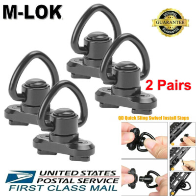 4Pack M-LOK MLOK Quick Release Sling Mount Push Button QD Sling Swivel Adaptor