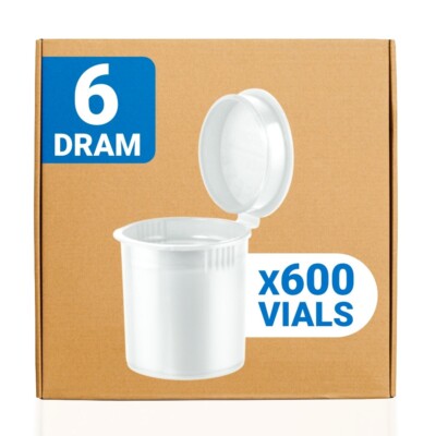 Loud Lock Pop Top Dram Vials - Food Storage Containers - 6 Dram - 600ct - White