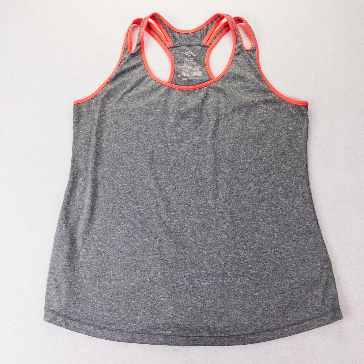 Danskin Now Womens Shirt Gray Large Workout Tank Top Racerback Athletic  #1671