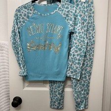 Justice Girls Pajama Set 2-Piece Long Sleeve Top and Bottom Size 10