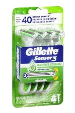 Gillette Sensor 3 Disposable Razors For Men 4 each By Gillette