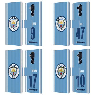 MAN CITY FC 2023/24 PLAYERS HOME KIT LEATHER BOOK WALLET CASE FOR NOKIA PHONES