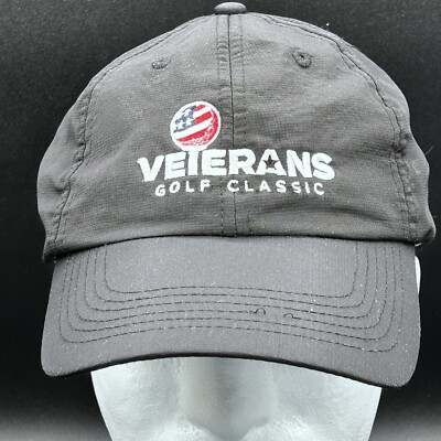 Veterans Golf Classic Hat Black Adult One-Size Adj Antigua Poly Used