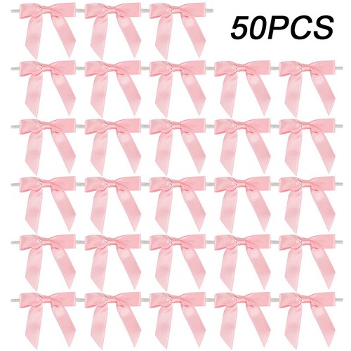 30/50x Satin Bows DIY Crafts Gift Wrapping Ribbon Bowknot Home Party Decorations - Picture 22 of 28