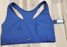 Gap GapBody Women's Ribbed Logo Comfort Racerback Bra GPW01051 Size Medium Blue