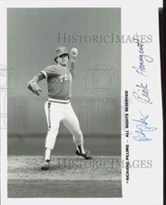 1983 Press Photo Texas Rangers Rick Honeycutt hurls towards home plate