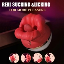 Rose Sucking Vibrator Oral Clit Licking Tongue G-Spot Dildo Sex Toys For Women