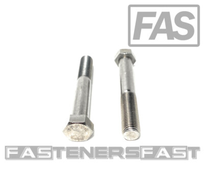 10-Piece 7/16-20x1 Stainless Steel Hex Bolts - UNF Fine Thread Cap Screws