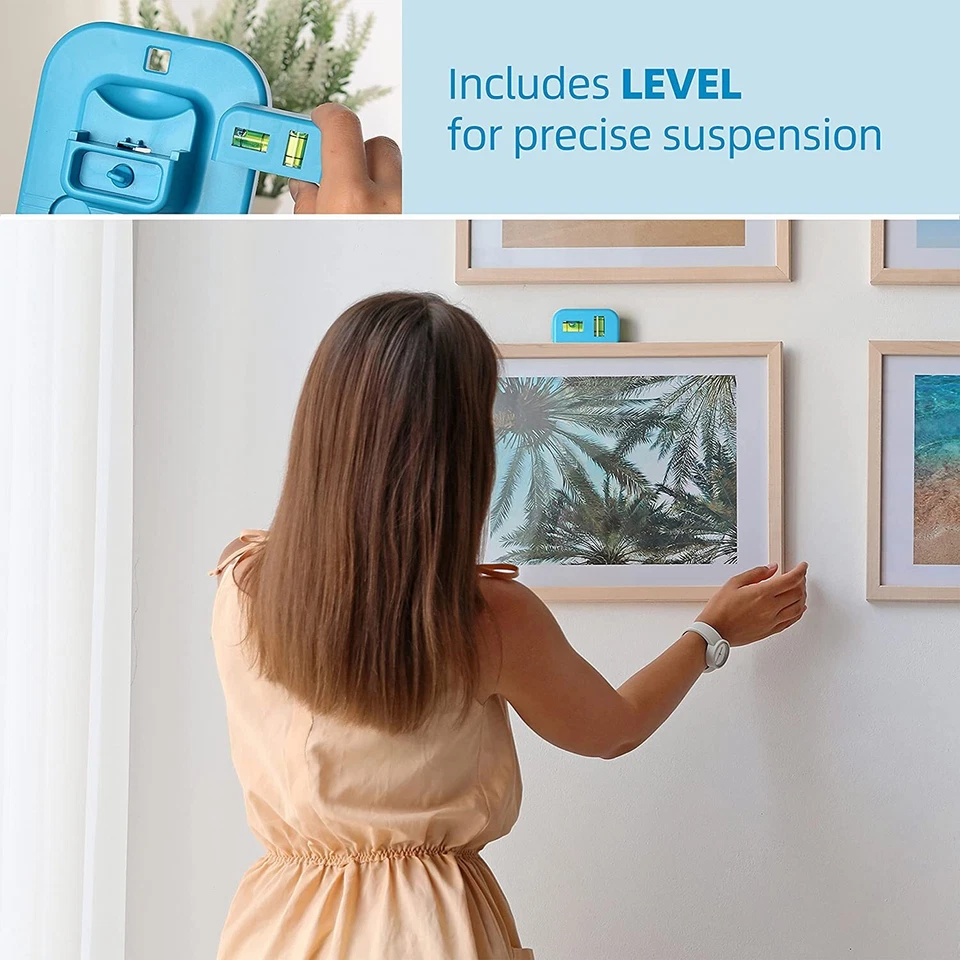 105 Perchas de Pared para Cuadro Kit Colgante Pintura Pesado Marco de Fotos Gancho con Nivel Foto 2 de 4