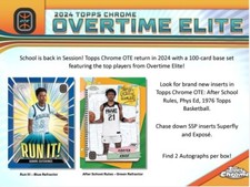 2024 TOPPS OVERTIME ELITE CHROME BASKETBALL Factory Sealed Hobby Box