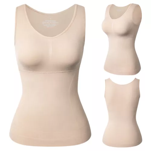 Women Cami Shaper with Built in Bra Tummy Control Sleevess Tank Top Shapewear - Picture 17 of 20
