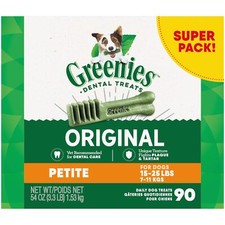 GREENIES Dental Dog Treats Original Petite 54 oz 90 Count for Oral Health