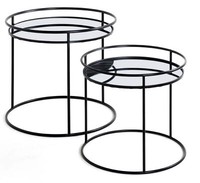 Haku Beistelltisch 2Er-Set Schwarz Wohnzimmertisch Couchtisch Abstelltisch Tisch