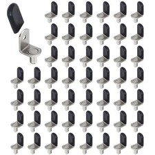 1/4 Inch 6.35mm Shelf Pins 50 Pcs L-Shaped Metal Support Pegs with Black Sili...