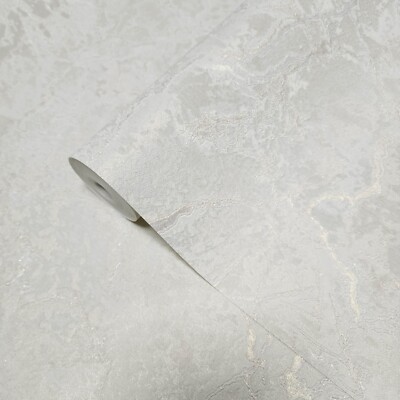 Ivory off white rose gold cracked faux concrete plaster textured wallpaper rolls