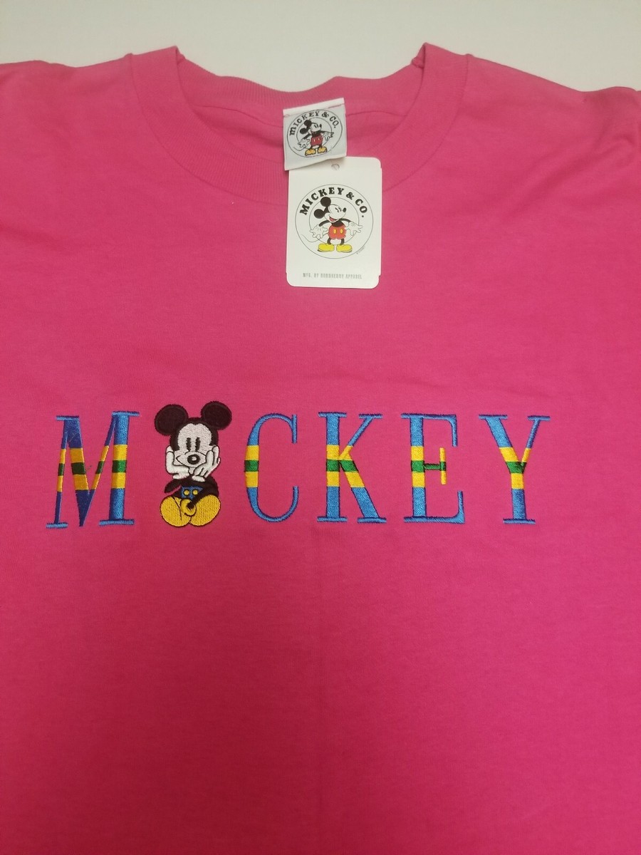 NWT VTG 90s Spellout Mickey And Co. Shirt Mens Size XL Single