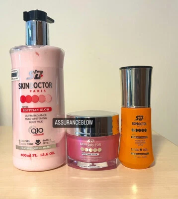 SKIN DOCTOR PARIS Skin Doctor Egyptian Glow Skin Whitening Lotion Body Milk + Face Cream + Serum