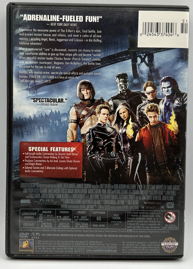 The Last Stand DVD Widescreen Ian McKellen Anna Paquin Kelsey Grammer 2006